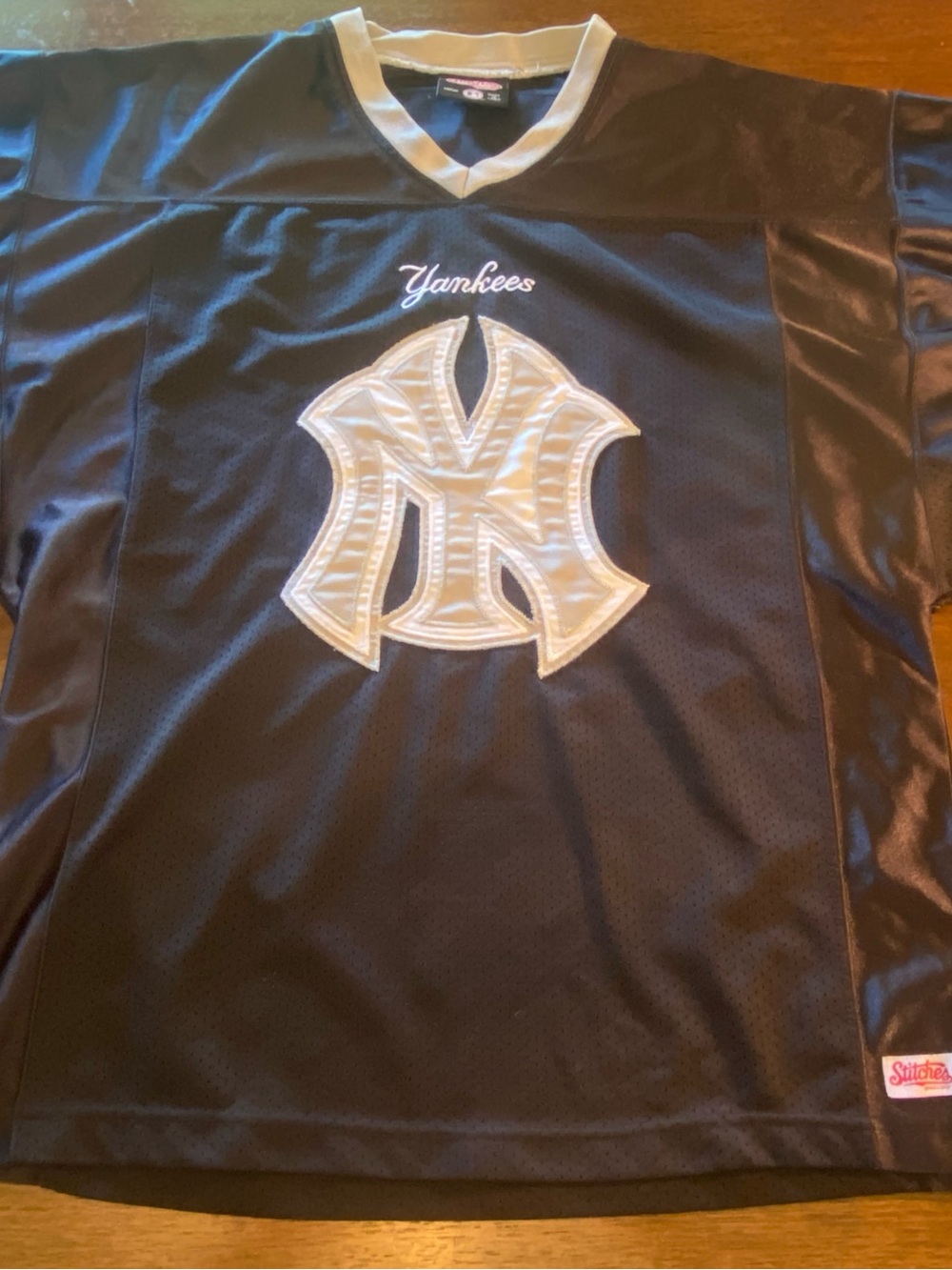 Vintage Stitches New York Yankees Jersey Mesh Football Style Mens Medium NY MLB